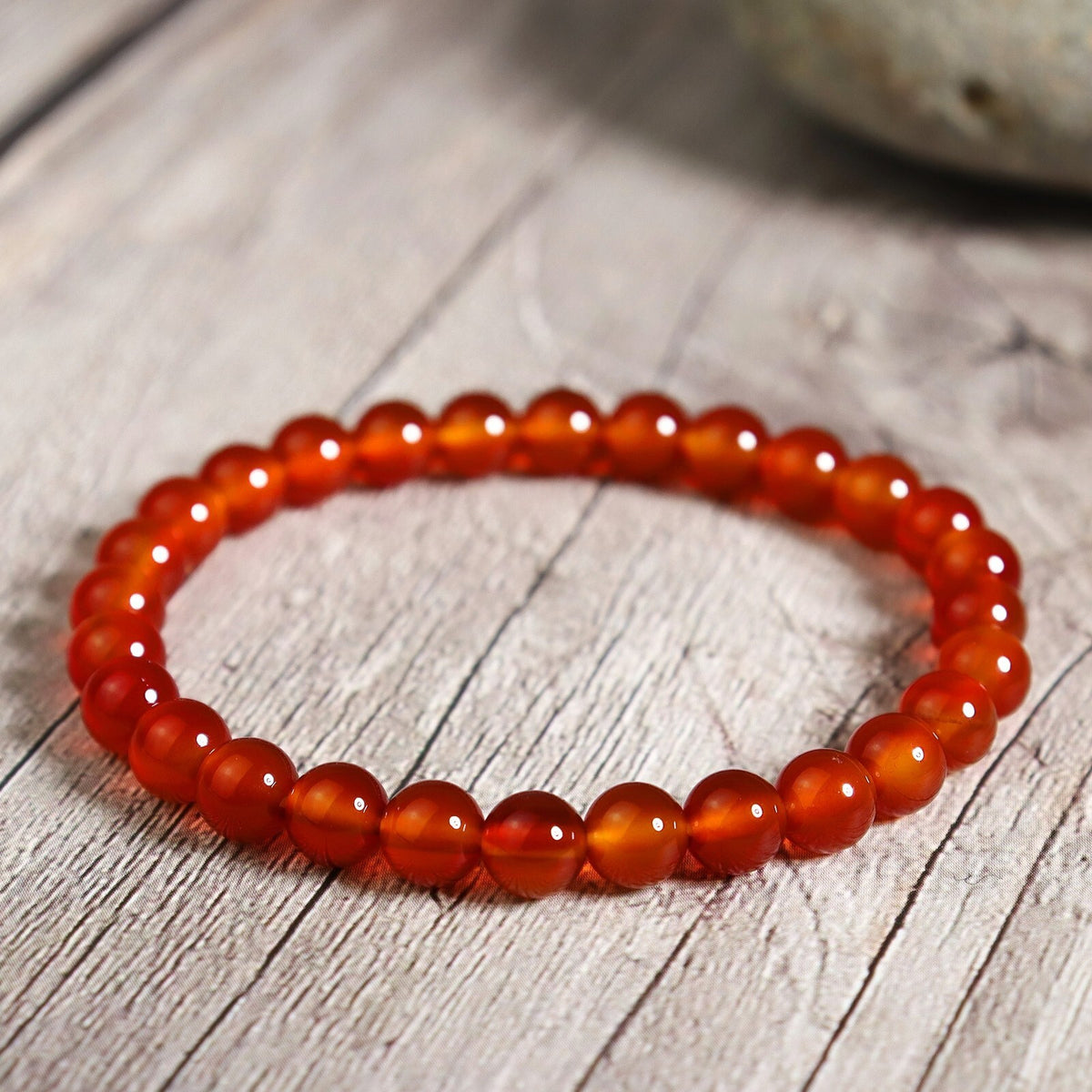 Natural Premium Carnelian 6mm Beads Healing Crystal Women Summer Boho Bracelet