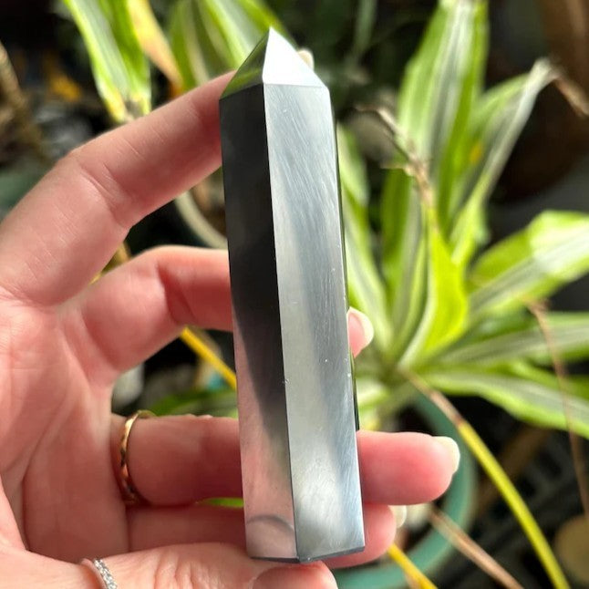 Hematite Crystal Gemstone Tower Obelisk Wand Witch Tower Mineral Rock Specimen