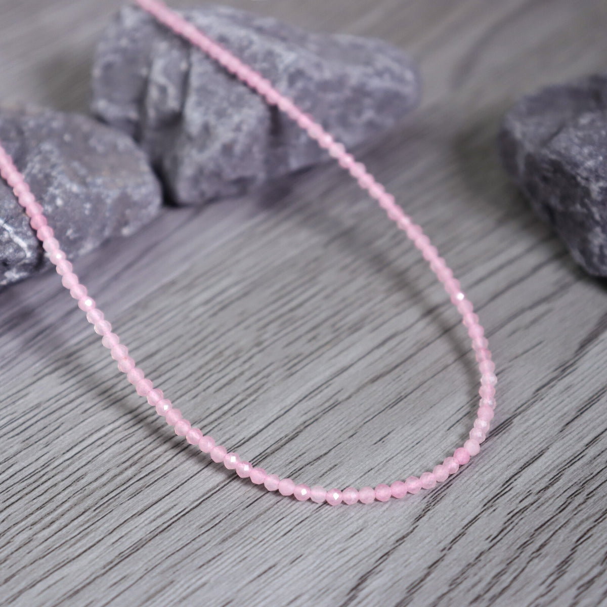 Rose Quartz Beaded Choker Healing Dainty Women Crystal Boho Style Necklace Gifts