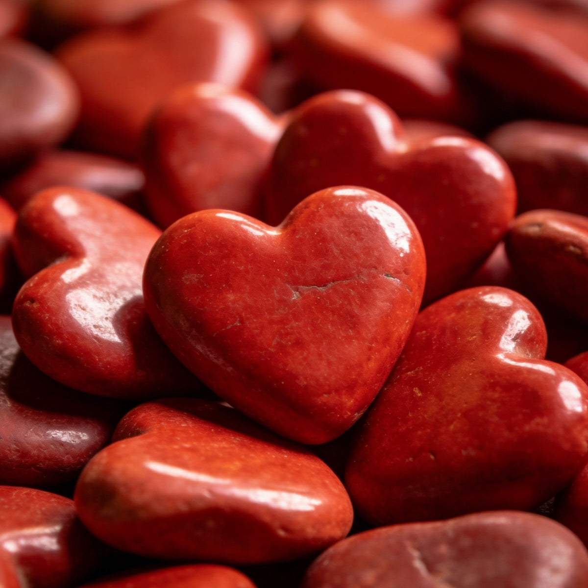 2" Large Red Jasper Heart Stone Healing Palm Polished Pocket Tumbled Gemstone