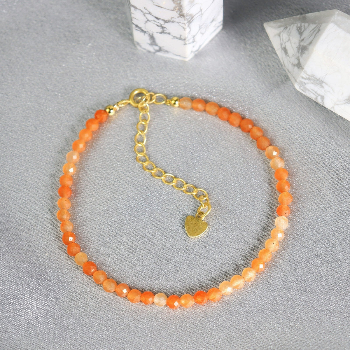 Red Aventurine 3mm Bead Healing Balance Minimalist Women Dainty Bracelet Gifts