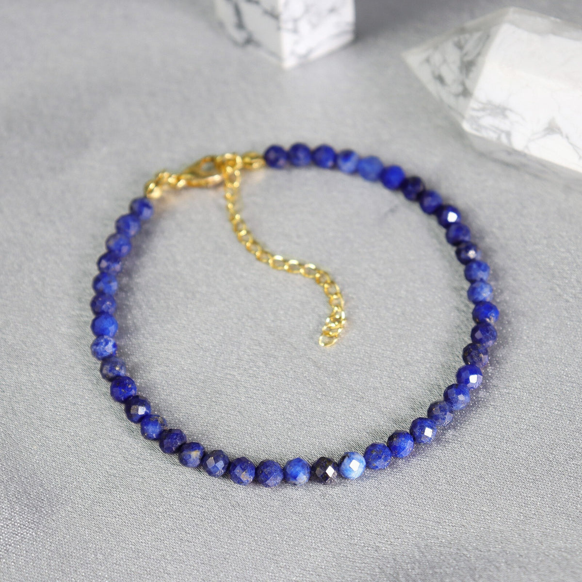 Women Blue Friendship Bracelet Crystal Gemstone Healing Protection Bracelet Gift