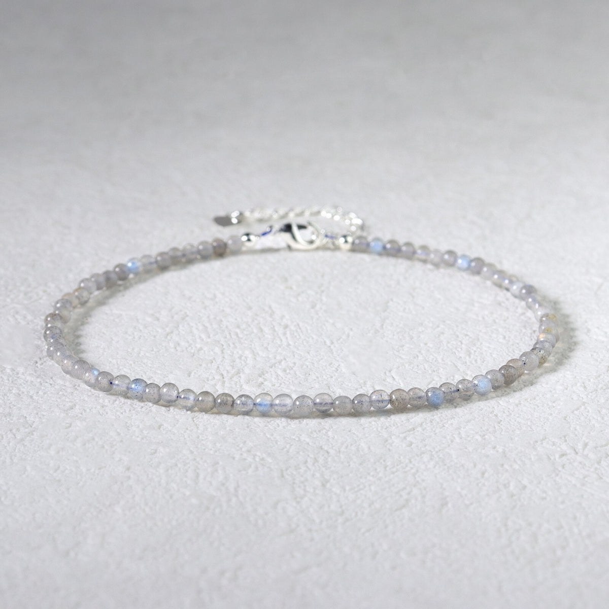 Labradorite 3mm Beads Healing Women Boho Summer Crystal Bracelet Anklet Gifts