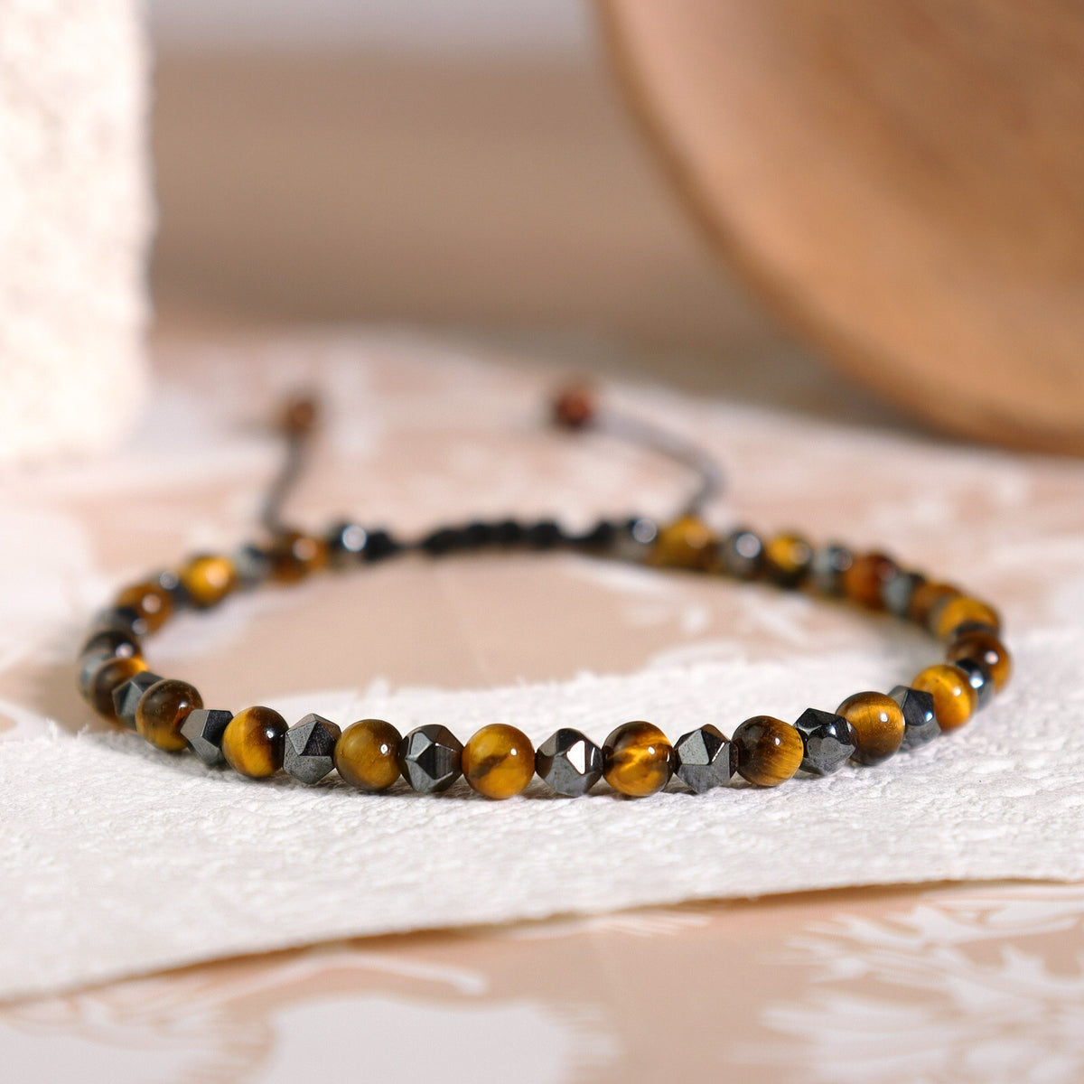 Hematite Tiger's Eye Beads Healing Triple Protection Strength Women Men Bracelet