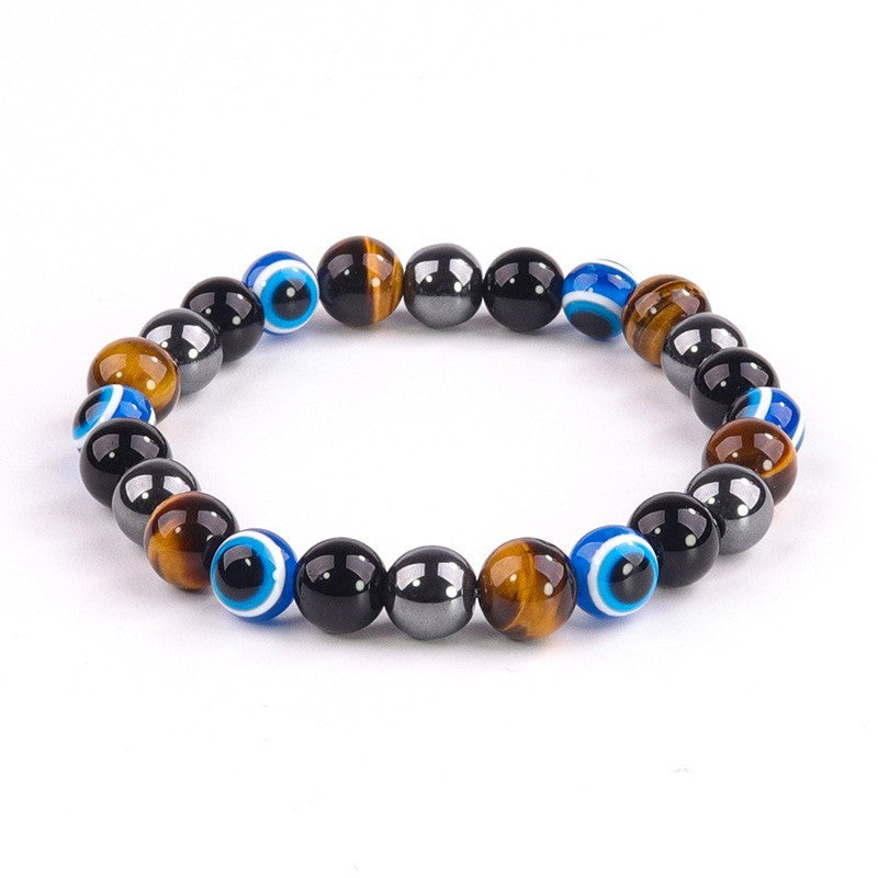 Evil Eye Triple Protection Stone Healing Wealth Attracts Abundance Bracelet GIft