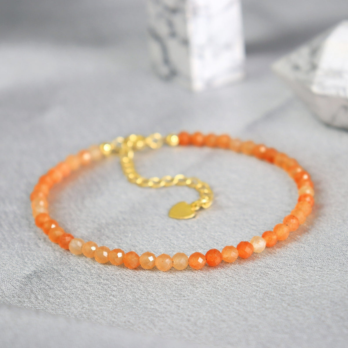 Red Aventurine 3mm Bead Healing Balance Minimalist Women Dainty Bracelet Gifts