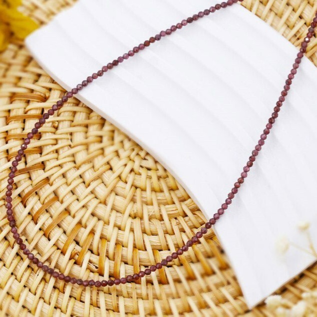 Red Garnet Beaded Choker Healing Dainty Women Crystal Summer Boho Necklace Gift