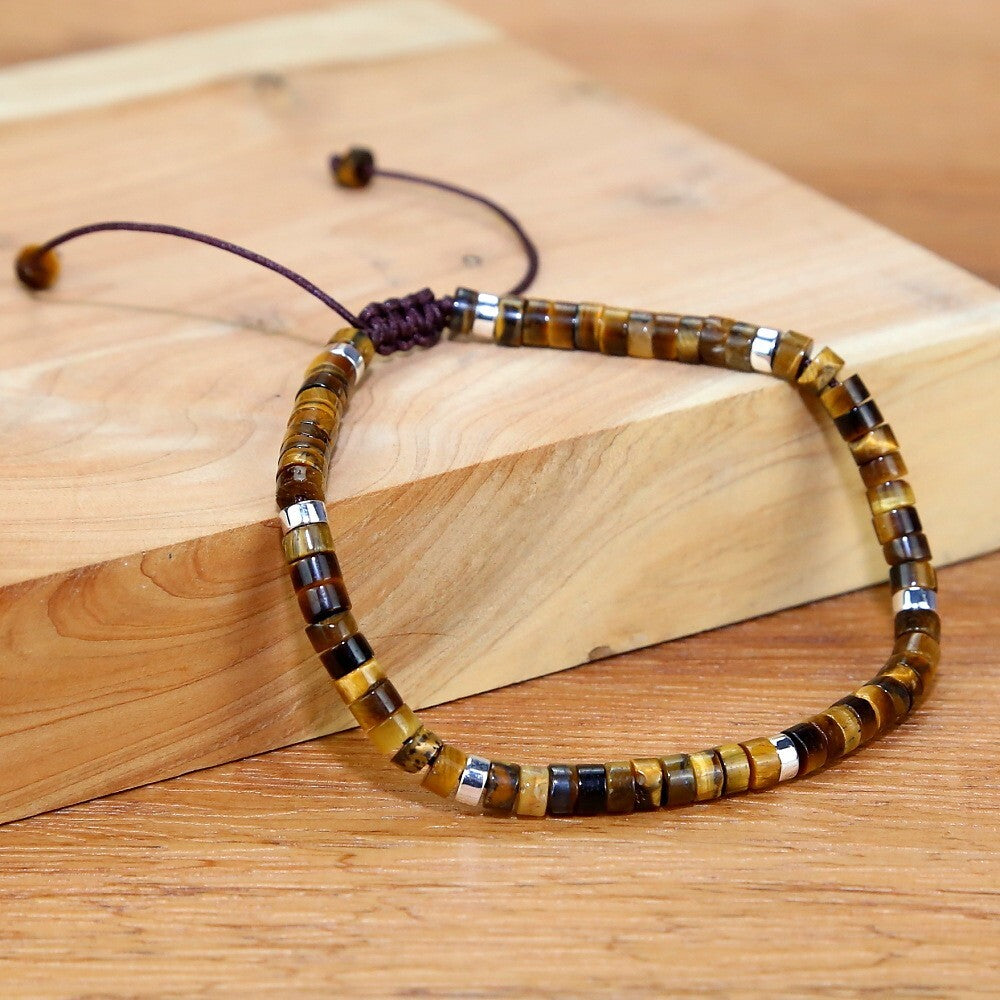 Tiger's Eye Healing Protection Minimalist Dainty Simple Bracelet for Women Men