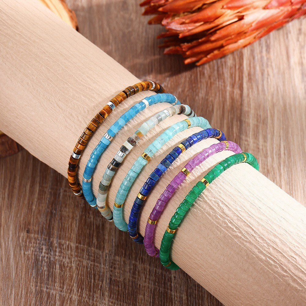 Minimalist Dainty Crystal Assorted Natural Gemstone Beads Healing Reiki Bracelet