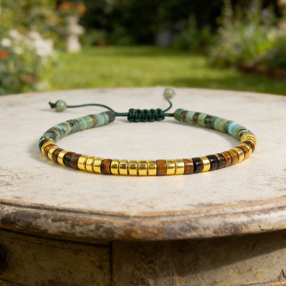 Morse Code Healing African Turquoise Hidden Message Bracelet for Women Men Gift