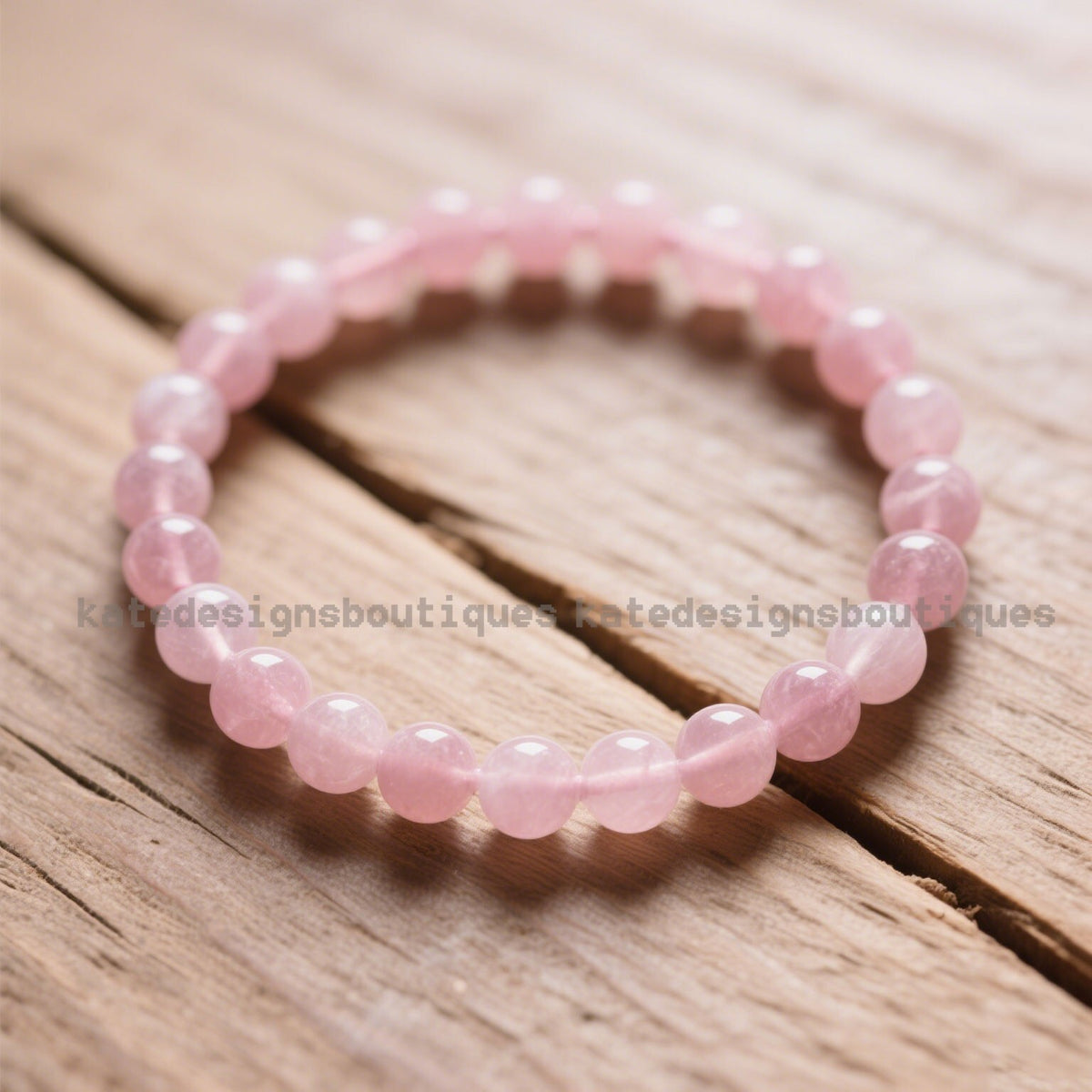 5pcs Natural Rose Quartz 8mm Beaded Healing Infused Reiki Women Bracelet Gift