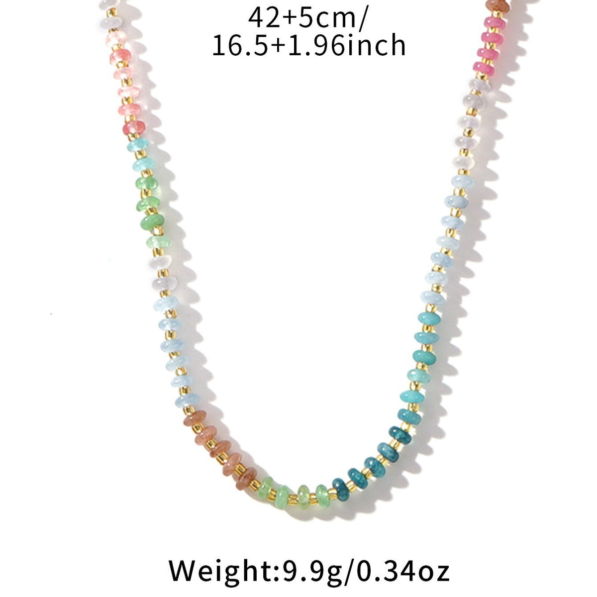 Assorted Rainbow Crystal Beaded Healing Bohemian Choker Necklace for Women Gift