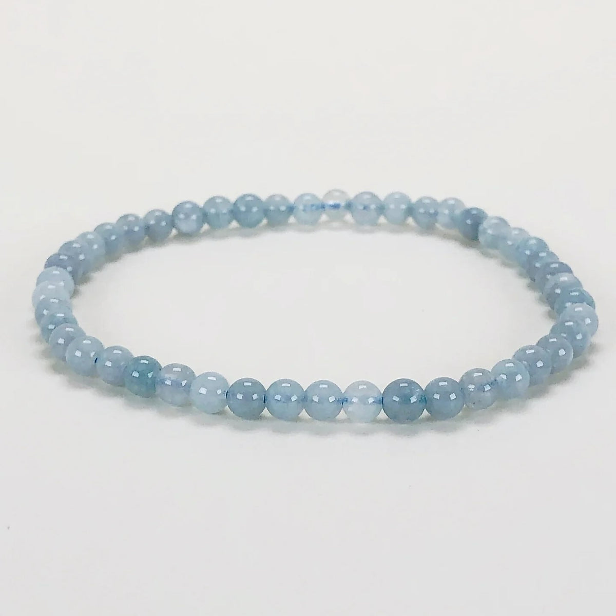 Aquamarine Blue Crystal 4mm Beads Healing Balance Stretch Women Bracelet Gifts