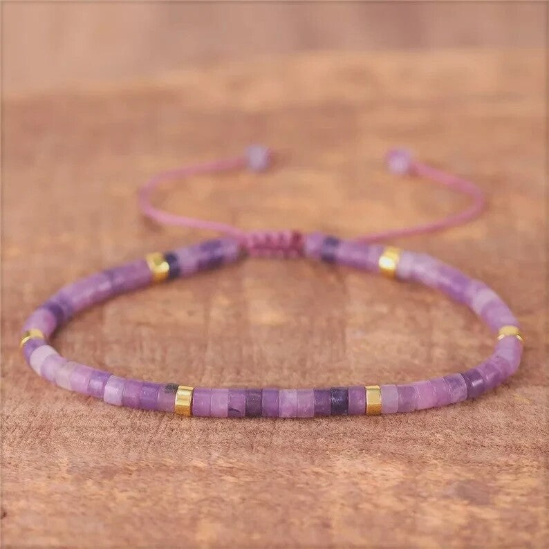 Minimalist Dainty Crystal Assorted Natural Gemstone Beads Healing Reiki Bracelet