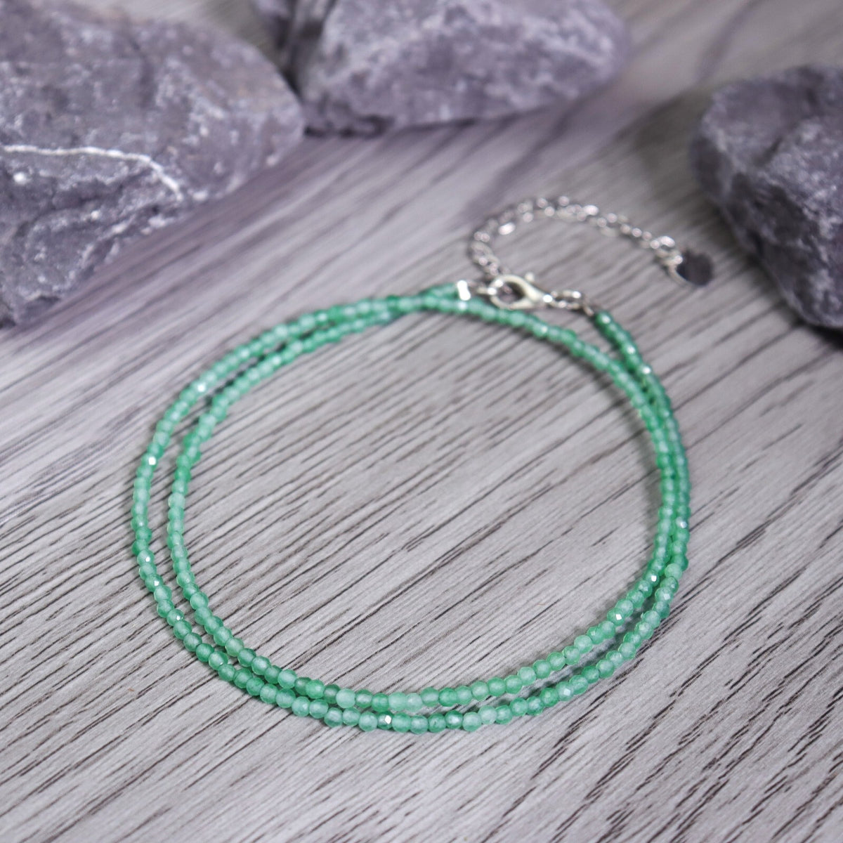 Tiny Aventurine Beaded Choker Healing Dainty Women Crystal Boho Necklace Gifts