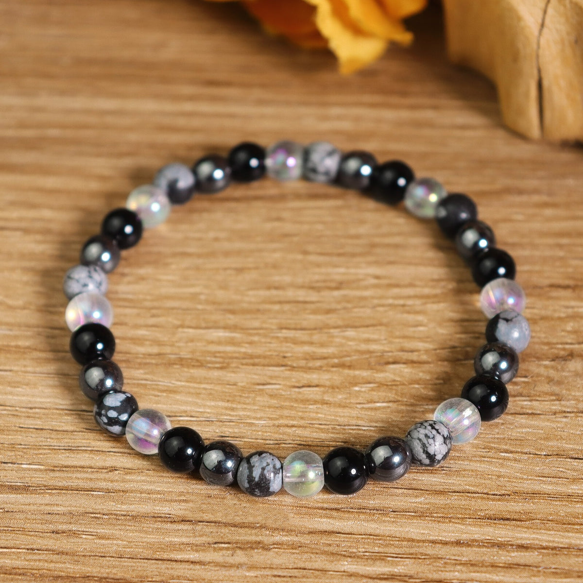 Obsidian Hematite Obsidian Gemstone Empath Protection Healing Women Bracelet