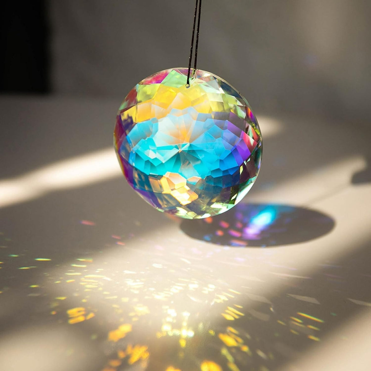 3D Suncatcher Round Pendant Crystal Shine Maker Window Hanging Prism Decor Gifts