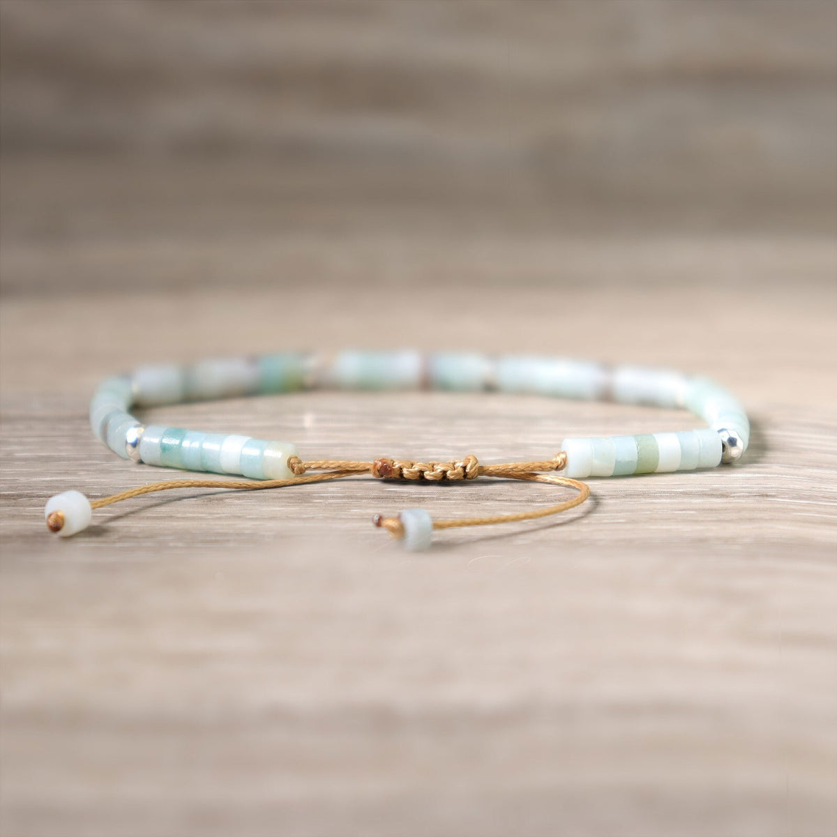Amazonite Bead Healing Protection Stress Relief Dainty Minimalist Women Bracelet