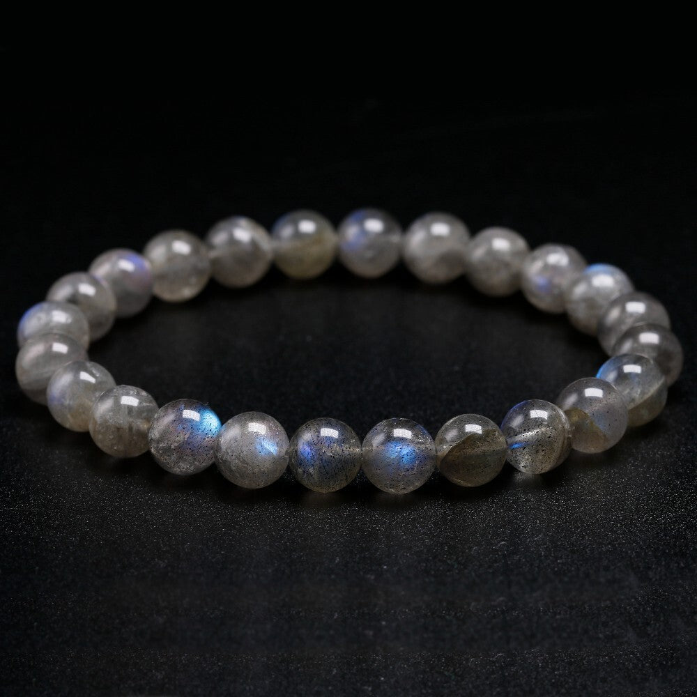 Labradorite 8MM Round Beads Handmade Healing Luck Women Stretch Bracelet Gift