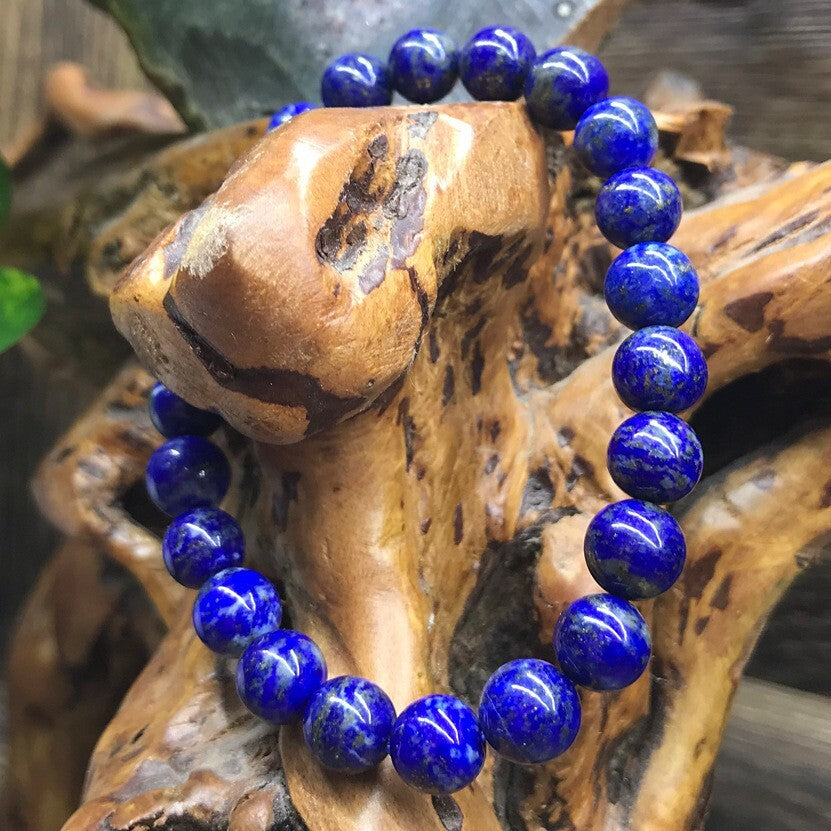 Men's Bracelet Natural Lapis Lazuli 8mm Round Beads Healing Stretch 8IN Bracelet