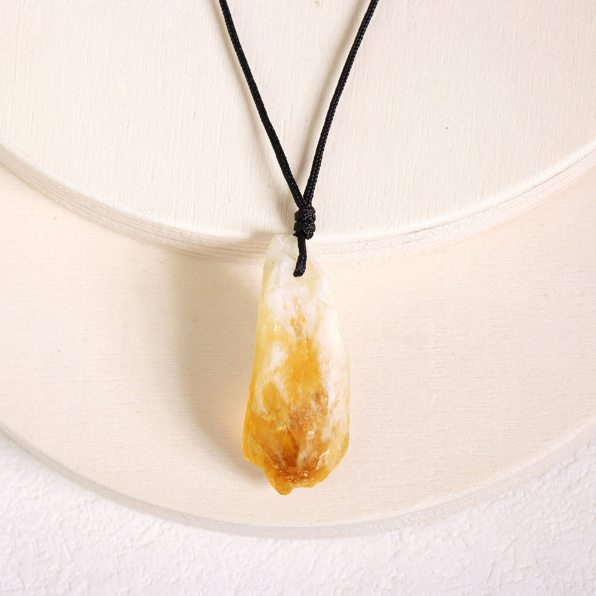 Raw Citrine Crystal Pendant Healing Protection Talisman Necklace for Women Men