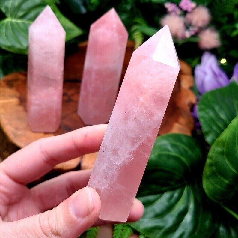Wholesale Lot 1 Lb Natural Rose Quartz Obelisk Tower Point Crystal Natural