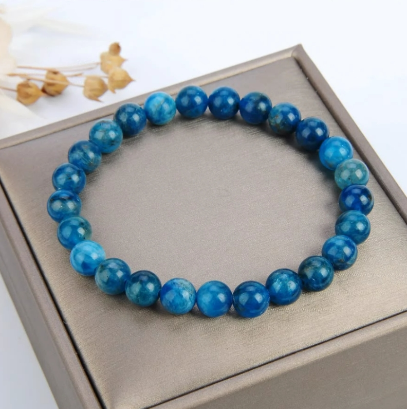 Premium Apatite 6mm Crystal Beads Healing Reiki Balance Stretch Bracelet Gift