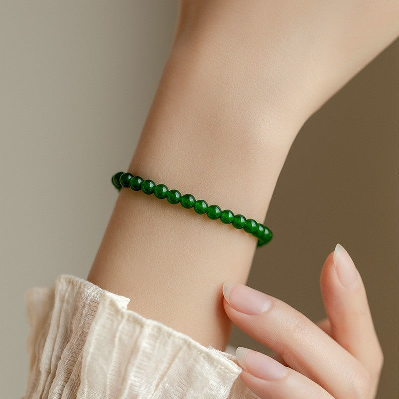 Premium 4mm Emerald Beaded Healing Emotional Balance Reiki Women Bracelet Gifts