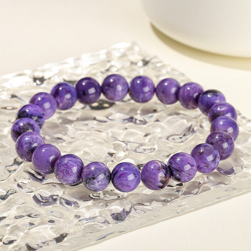 Genuine Charoite Crystal Balance Round 8MM Bead Healing Protection Bracelet Gift