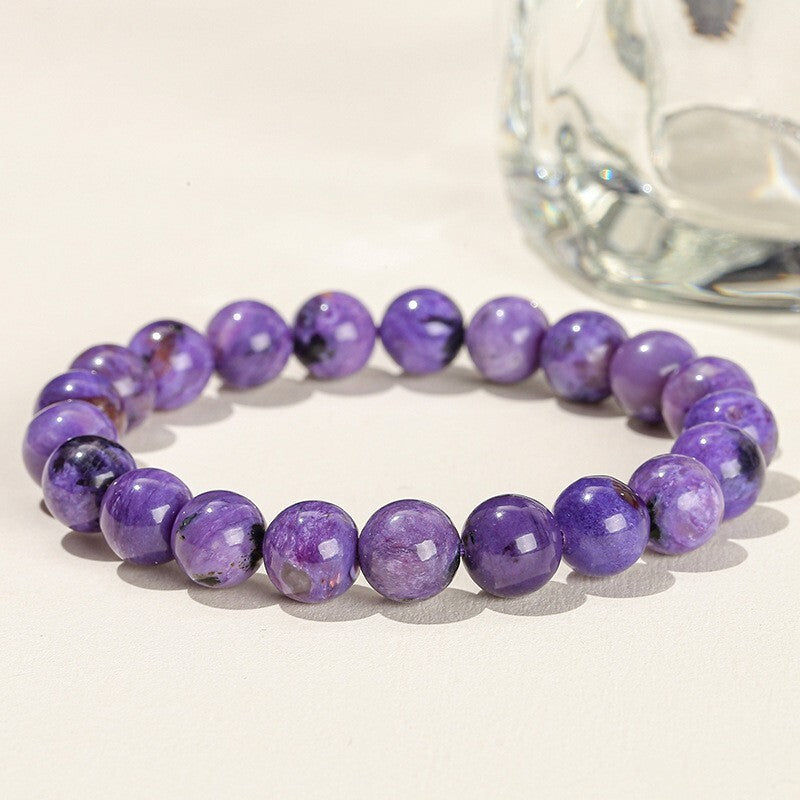 Genuine Charoite Crystal Balance Round 8MM Bead Healing Protection Bracelet Gift