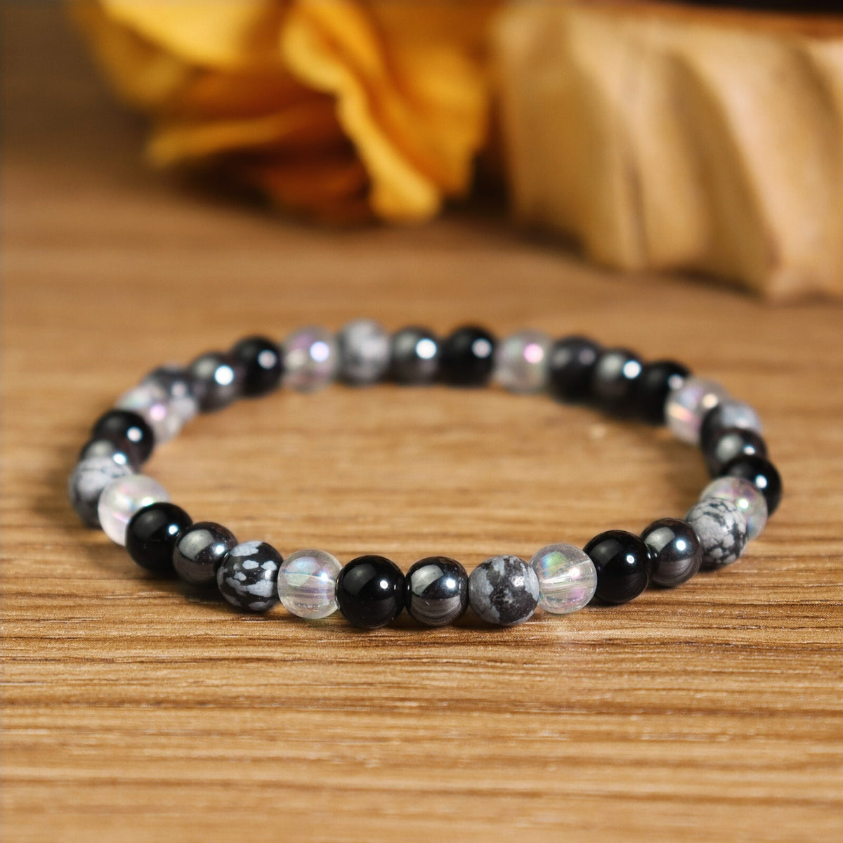 Obsidian Hematite Obsidian Gemstone Empath Protection Healing Women Bracelet
