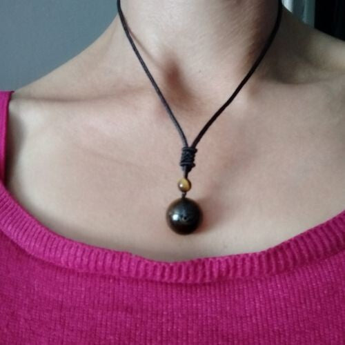 Talisman Red Tiger's Eye 16mm Bead Pendant Healing Reiki Women Men Necklace Gift