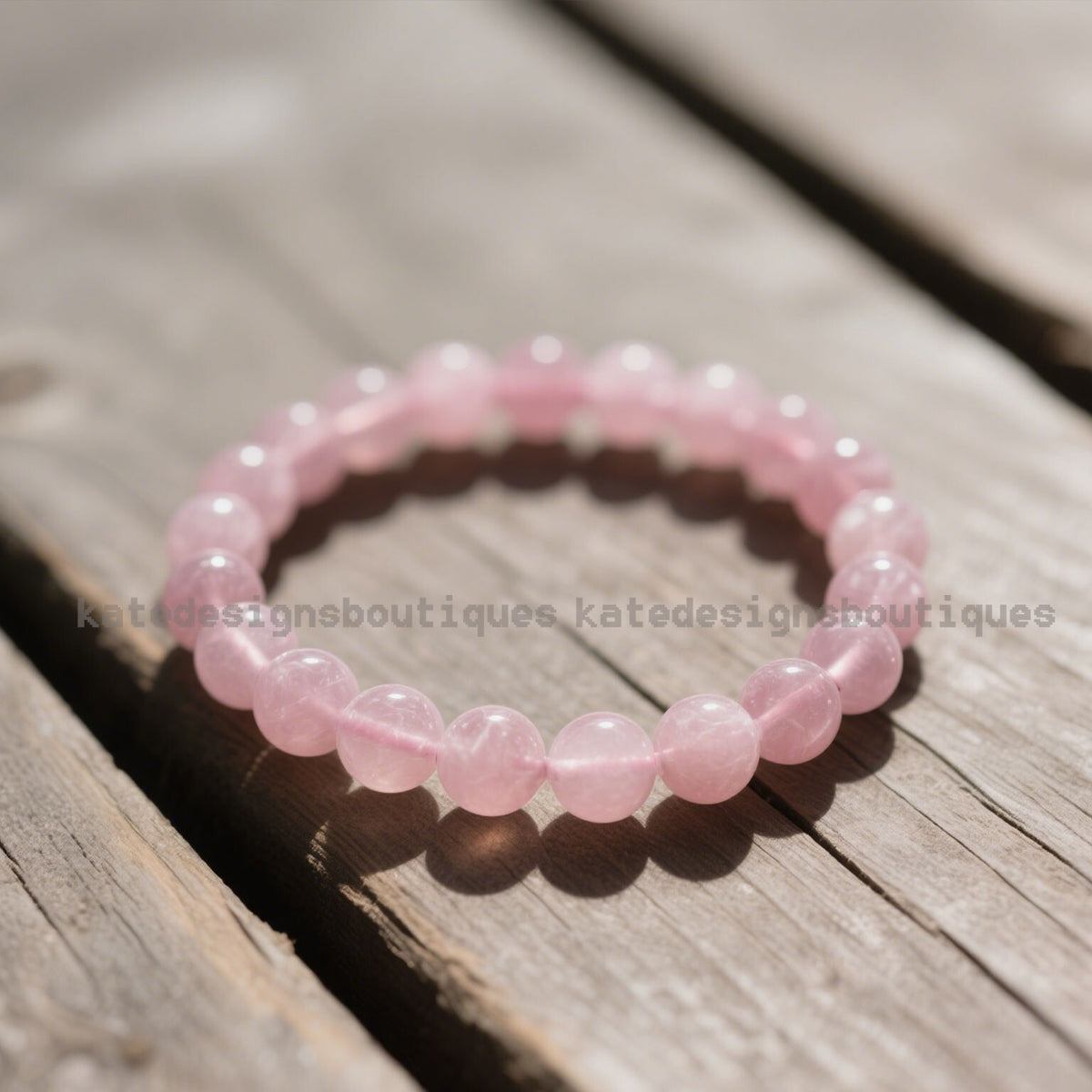 5pcs Natural Rose Quartz 8mm Beaded Healing Infused Reiki Women Bracelet Gift