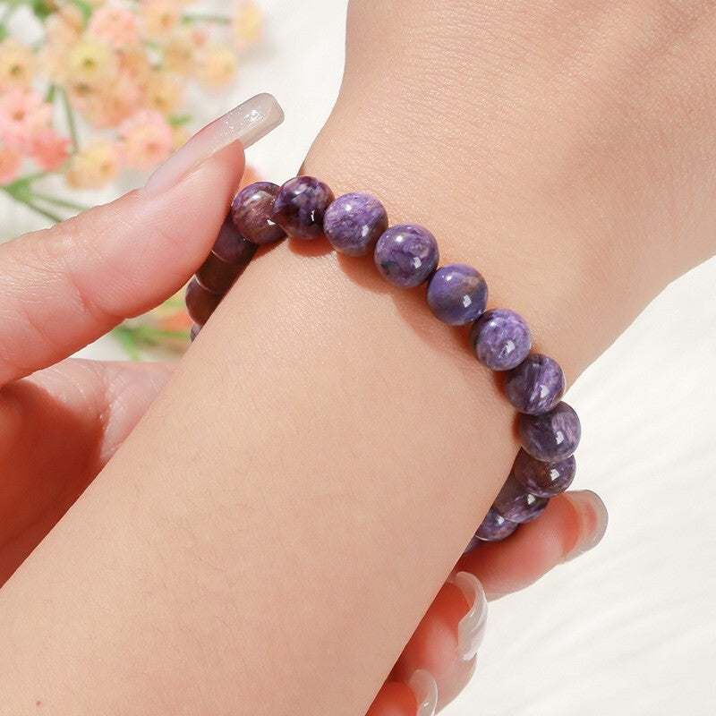 Genuine Charoite Crystal Balance Round 8MM Bead Healing Protection Bracelet Gift