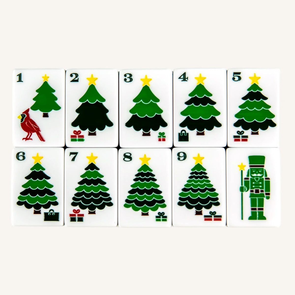 5‑Layer Christmas Themed American Mahjong Set, 160 Acrylic Tiles + Free Bag