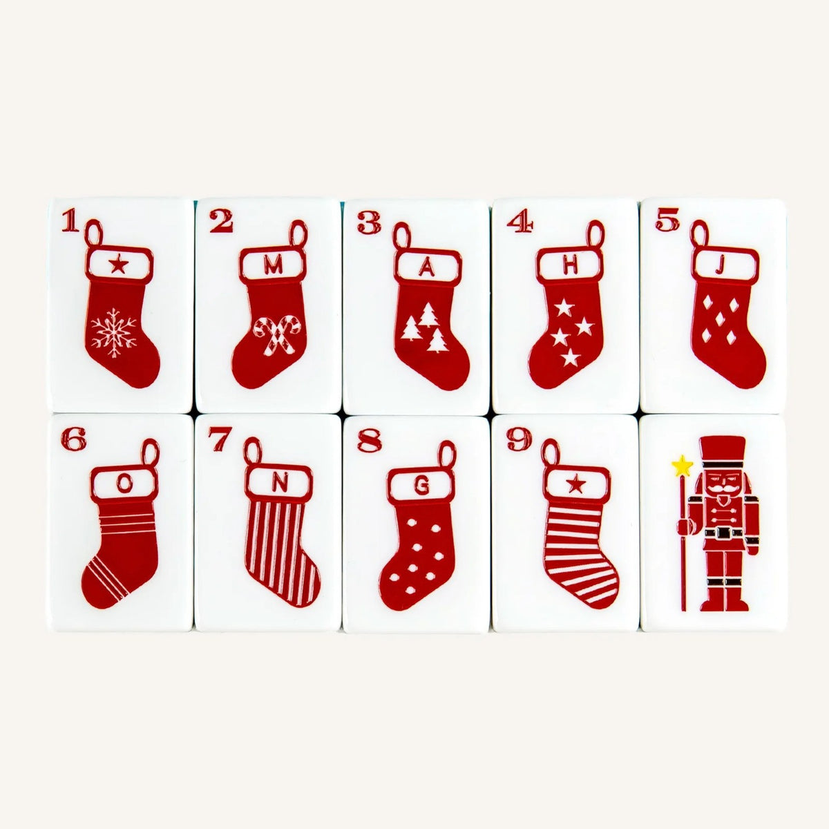 5‑Layer Christmas Themed American Mahjong Set, 160 Acrylic Tiles + Free Bag