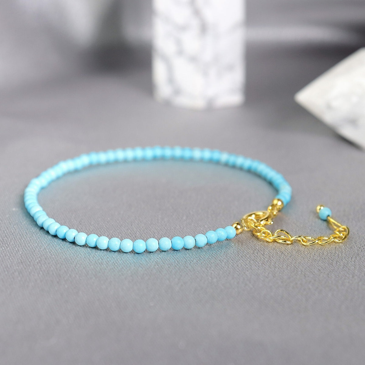 Natural Turquoise Beaded Minimalist Dainty Healing Balance Women Bracelet Gifts
