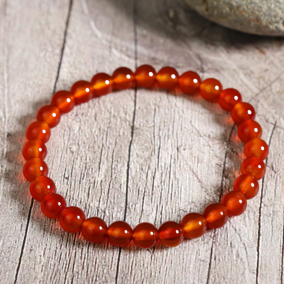 Natural Premium Carnelian 6mm Beads Healing Crystal Women Summer Boho Bracelet