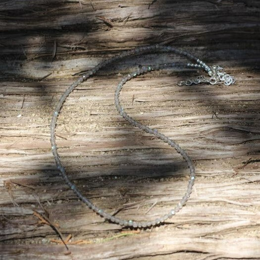 Labradorite Beaded Choker Healing Reiki Dainty Women Boho Crystal Necklace Gifts