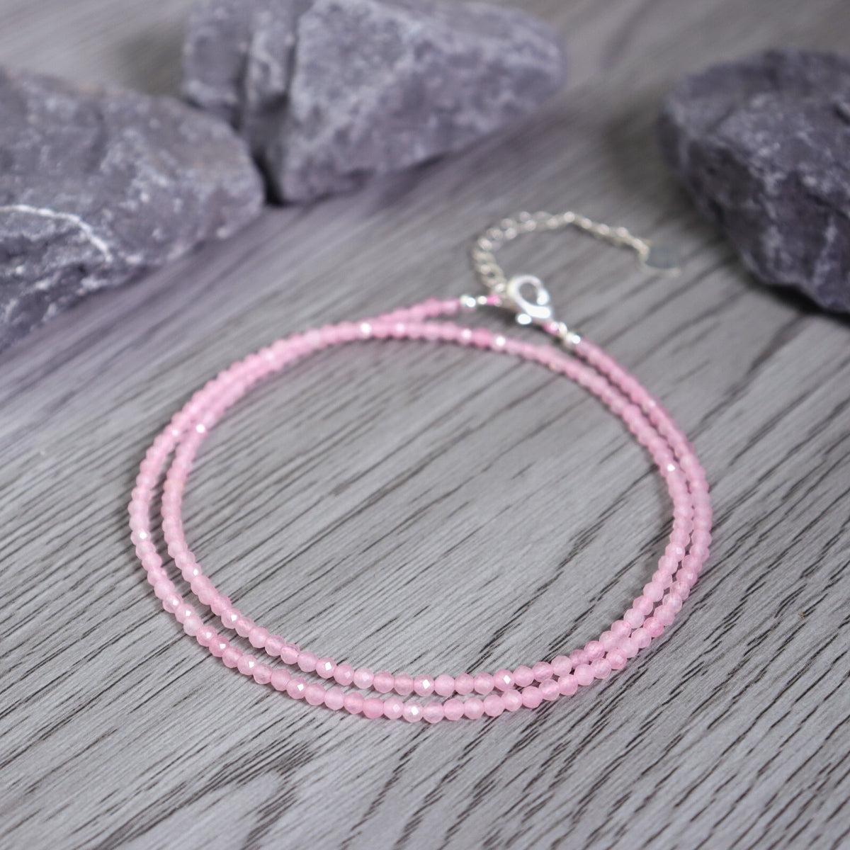 Rose Quartz Beaded Choker Healing Dainty Women Crystal Boho Style Necklace Gifts