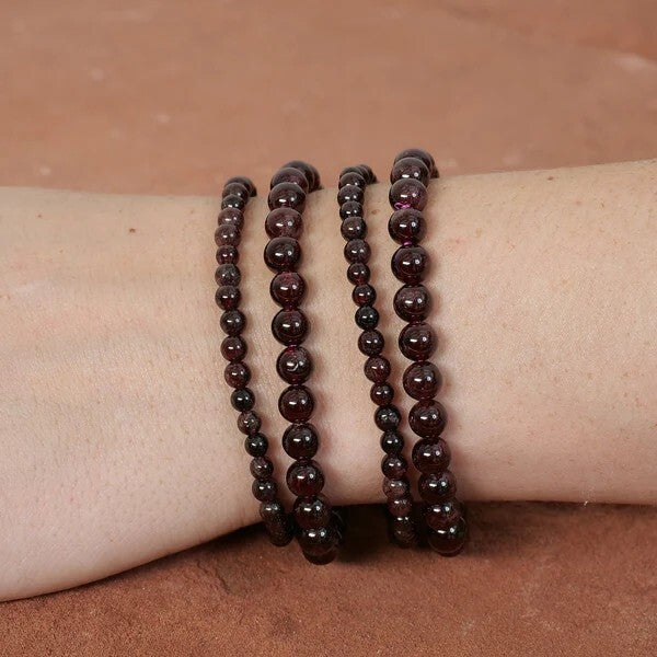 Premium Garnet 5mm Round Bead Healing Reiki Balance Women Stone Bracelet Gift