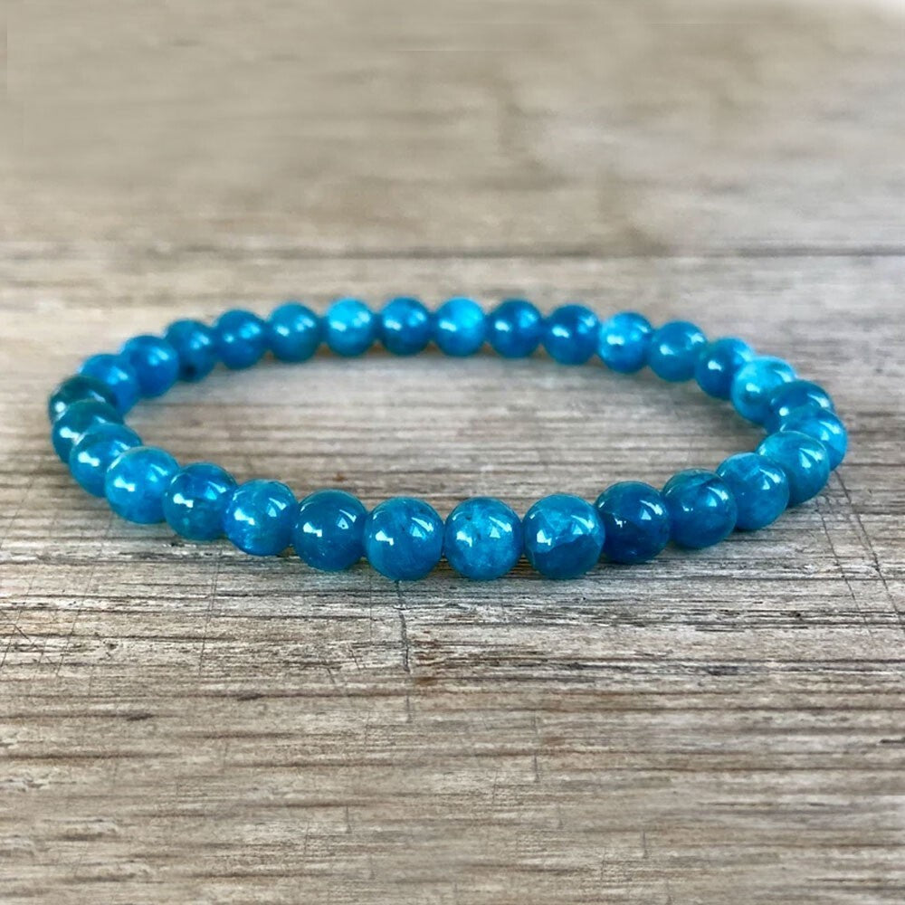 Premium Apatite 6mm Crystal Beads Healing Reiki Balance Stretch Bracelet Gift