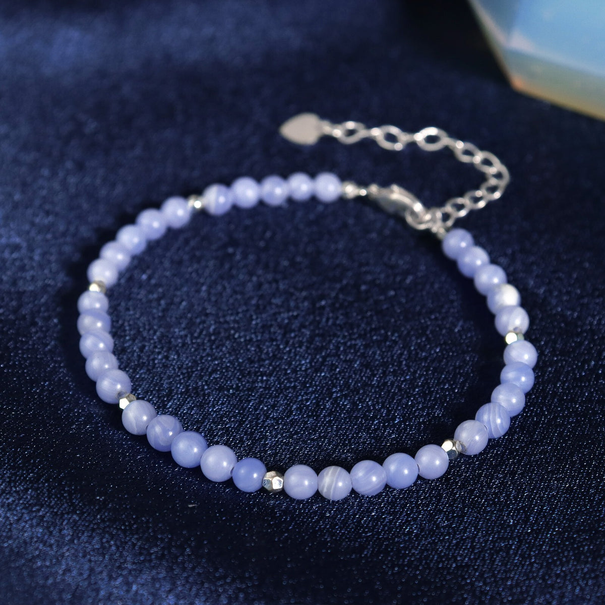 Natural Crystal Blue Lace Agate Delicate Beads Healing Bracelet Gift for Women