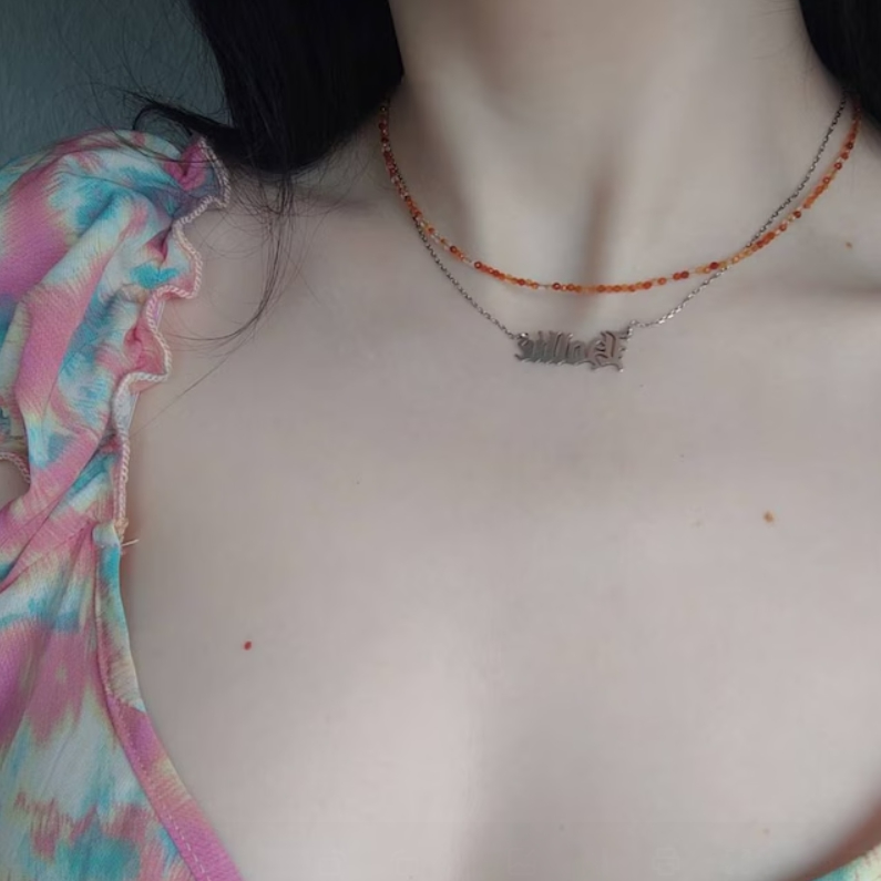 Natural Carnelian Red Agate 2mm Beaded Healing Women Crystal Crystal Necklace