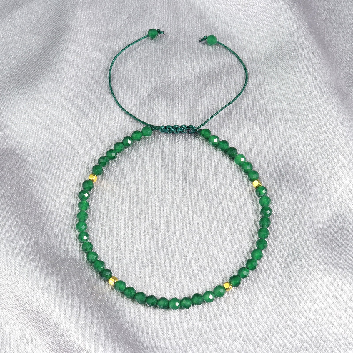 High Quality Green Jade Bead Healing Gemstone Bracelet Wealth Luck Attracts Gift