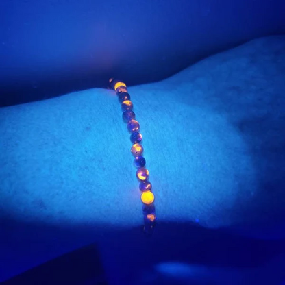 Yooperlite 4mm Beads UV Reactive Flame Stone Glowing Healing Women Men Bracelet
