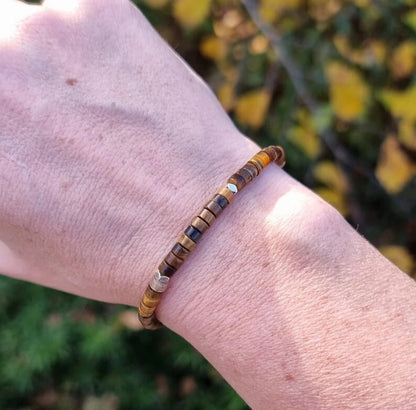 Tiger's Eye Healing Protection Minimalist Dainty Simple Bracelet for Women Men