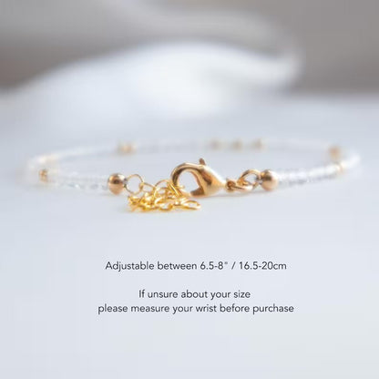 Natural Crystal Clear Quartz Beads Healing Dainty Delicate Women Bracelet Gift