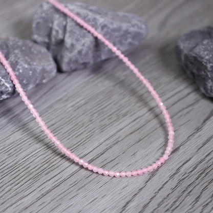 Rose Quartz Beaded Choker Healing Dainty Women Crystal Boho Style Necklace Gifts