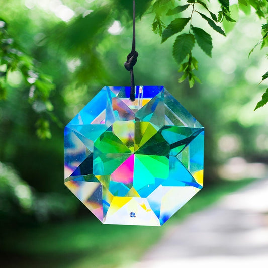 3D Suncatcher Octagon Pendant Rainbow Crystal Window Hanging Prism Decor Gifts